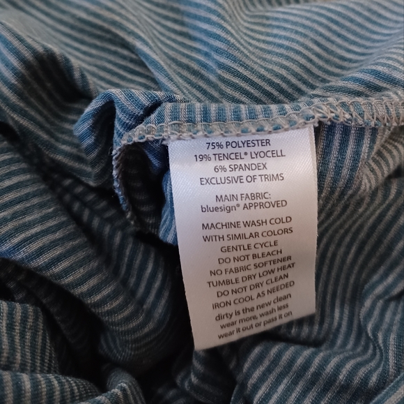 Toad & Co Pinstripe Turquoise Blue and Gray Turtleneck Size Small - Picture 8 of 14